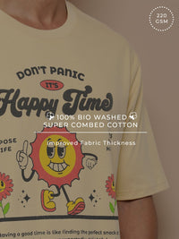 Difference of Opinion Men Graphic Printed Embossed Oversized T-shirt