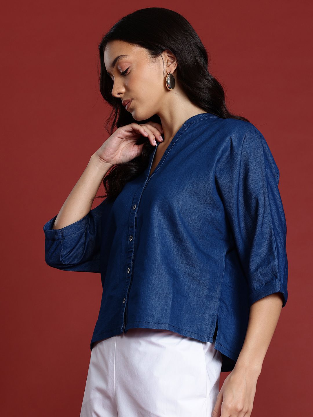 all about you Chambray Boxy Casual Shirt