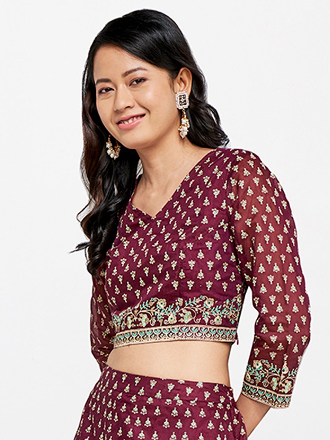 Global Desi Print Crop Top