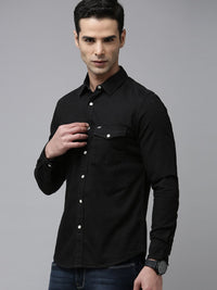SPYKAR Men Pure Cotton Solid Opaque Casual Shirt