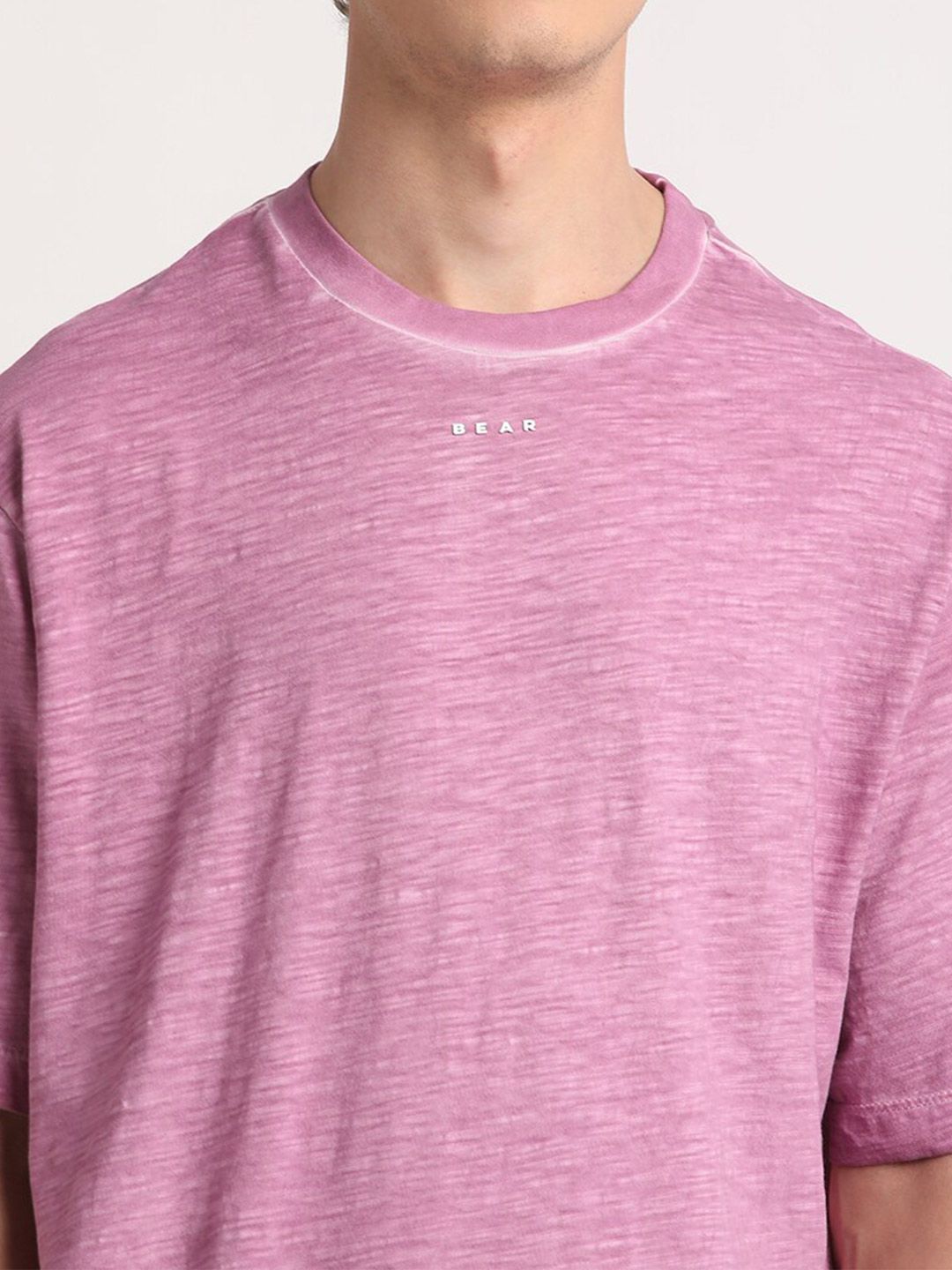 THE BEAR HOUSE Round Neck Drop-Shoulder Pure Cotton T-shirt
