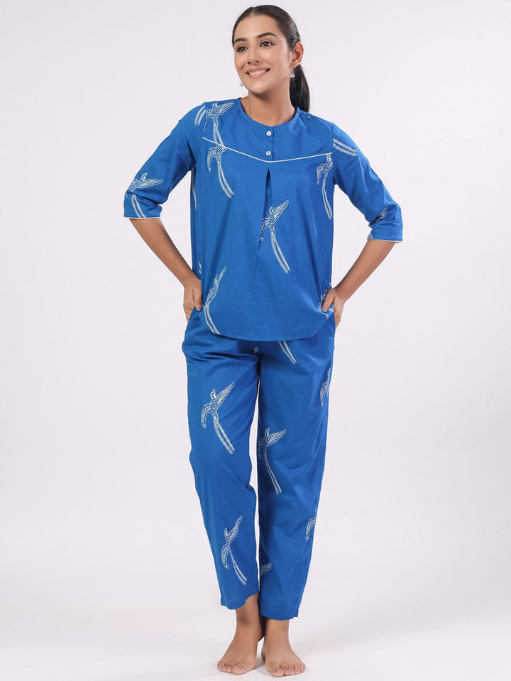 SANSKRUTIHOMES Women Printed Pure Cotton Night suit