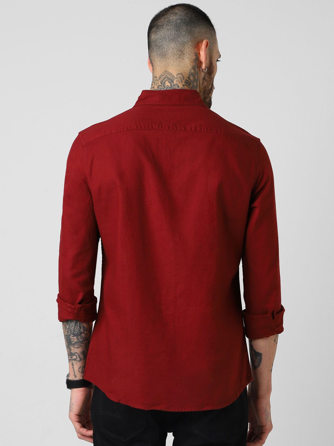 VASTRADO Men Solid Cotton Shirt