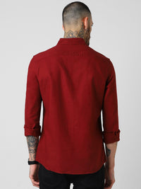 VASTRADO Men Solid Cotton Shirt