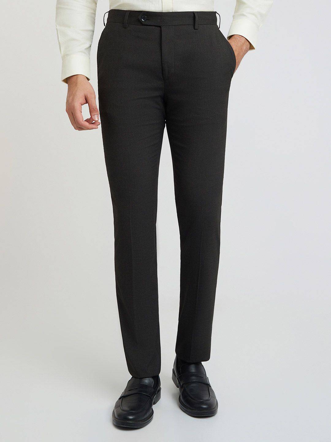 Raymond Men Checked Slim Fit Formal Trousers
