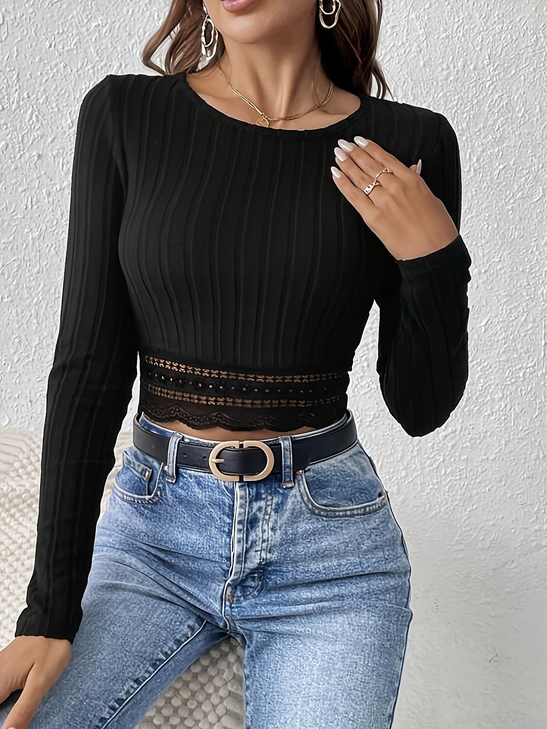 DressBerry Women Round Neck Fitted Crop Top