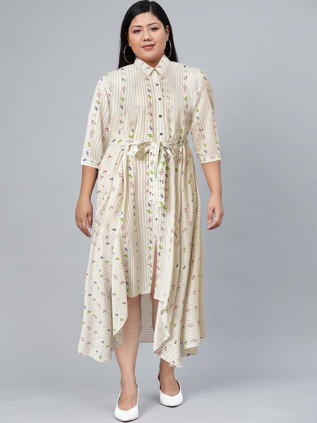 W Floral A-Line Midi Dress