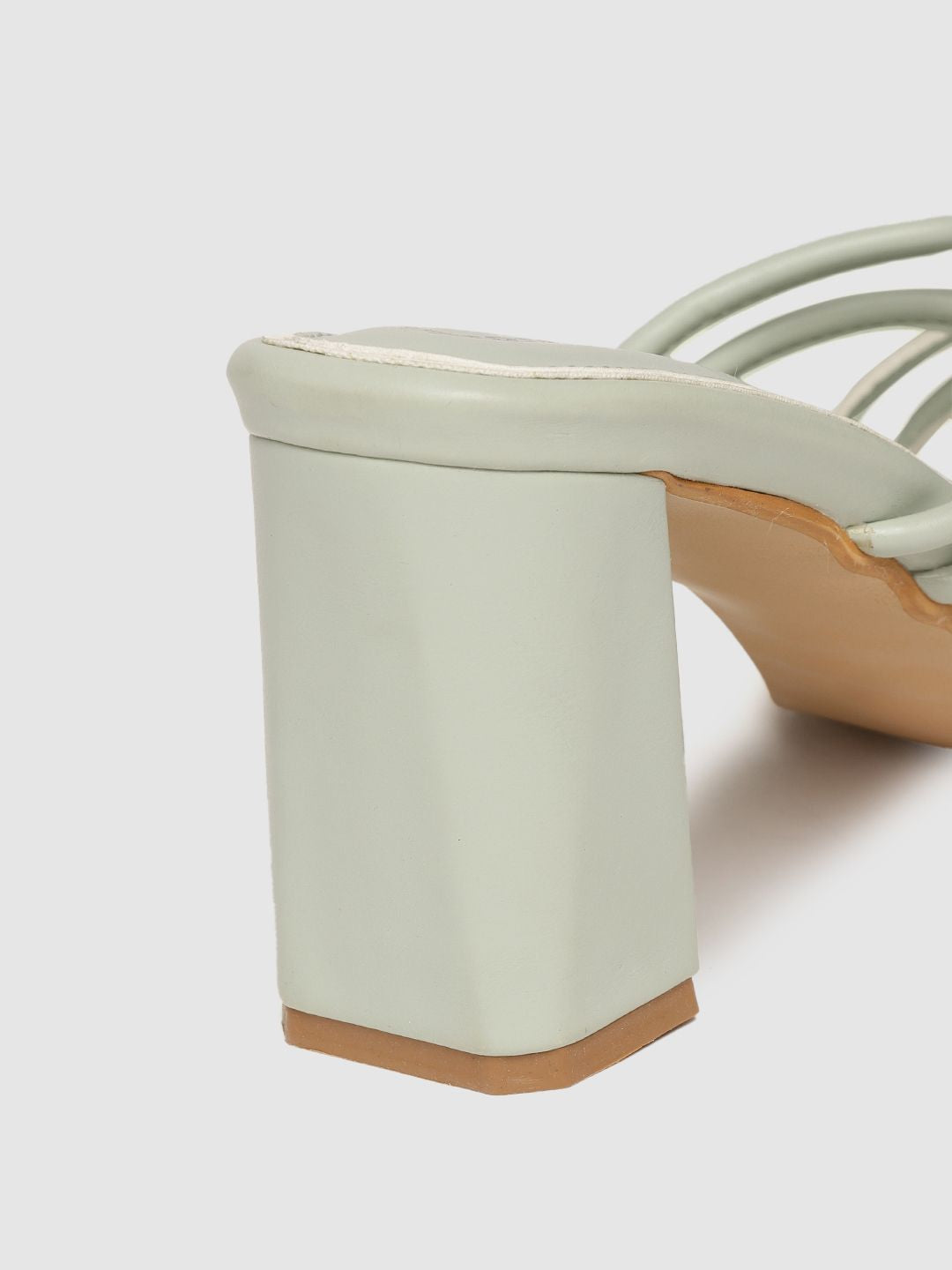 DressBerry Sea Green Solid Block Heels