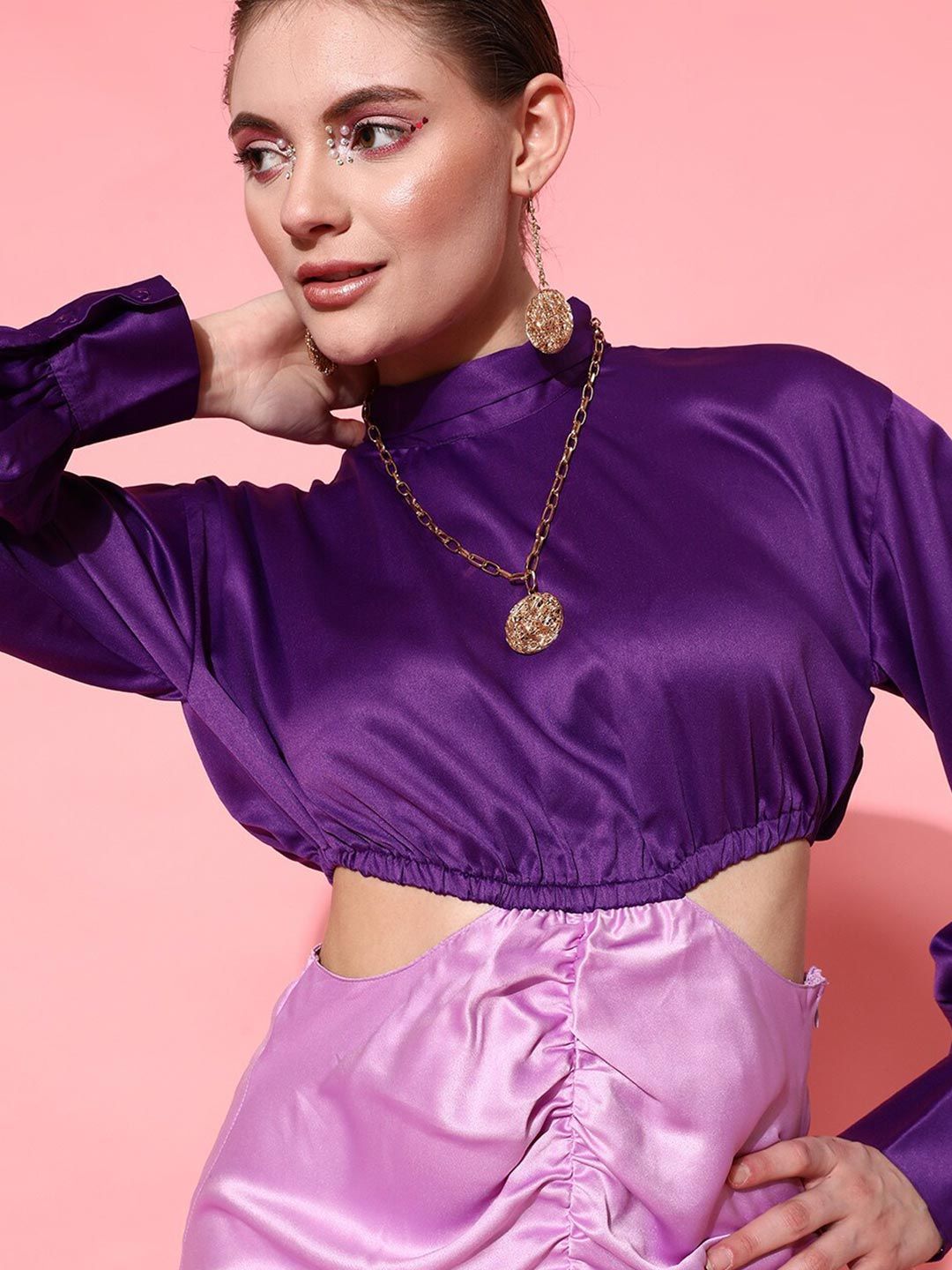 STREET 9 Lavender Satin Sheath Dress