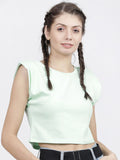 Tokyo Talkies Women Green Extended Sleeves T-shirt