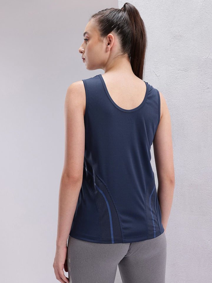 HRX by Hrithik Roshan Women Rapid-Dry Round Neck Training Tshirt with Mesh Detail