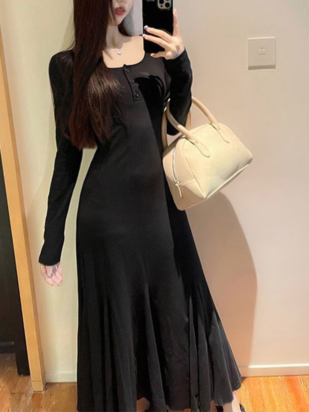 DressBerry Round Neck A-Line Maxi Dress