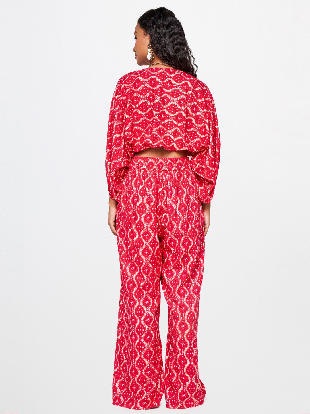 Global Desi Printed Crop Top & Trouser