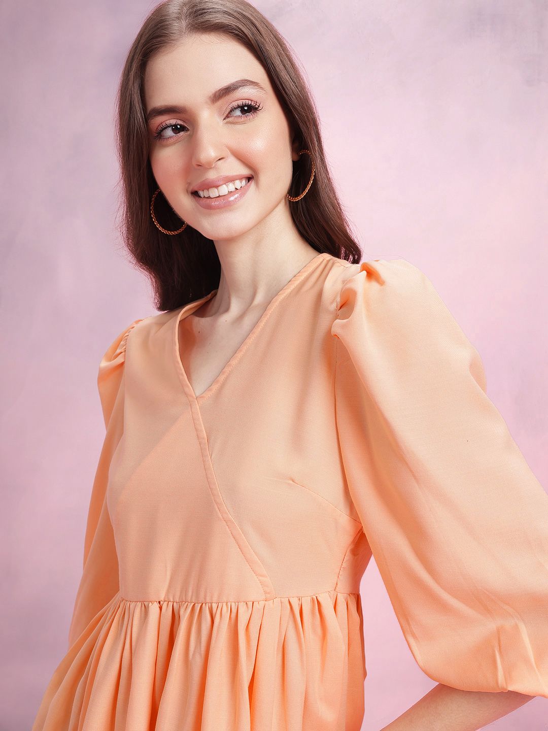 DressBerry Puff Sleeve A-Line Dress