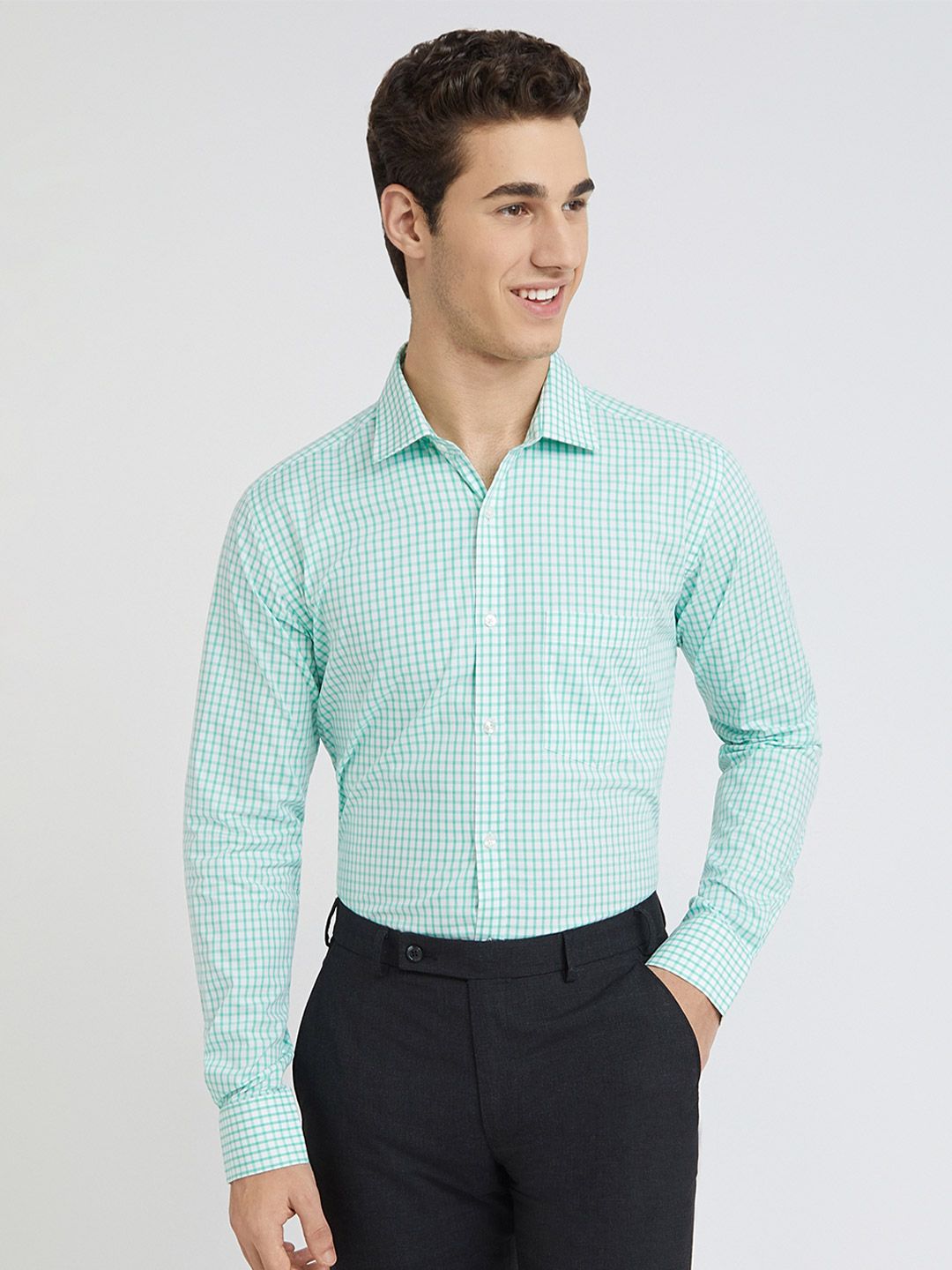 Park Avenue Slim Fit Checked Formal Shirt