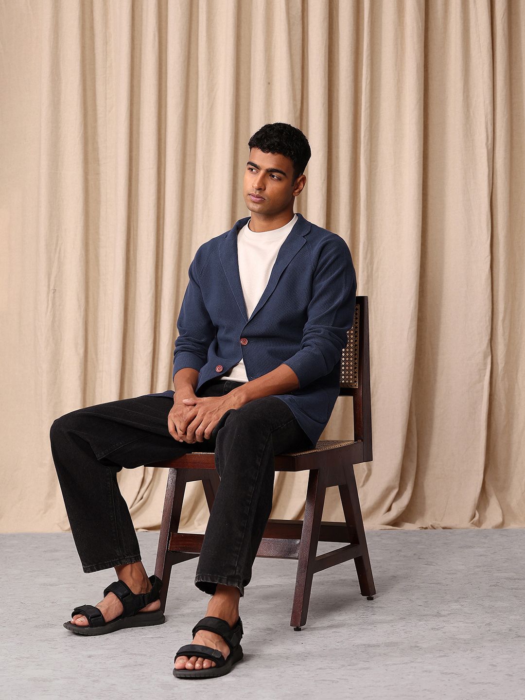 Mr Bowerbird Self Design Tailored Fit Single-Breasted Casual Blazer