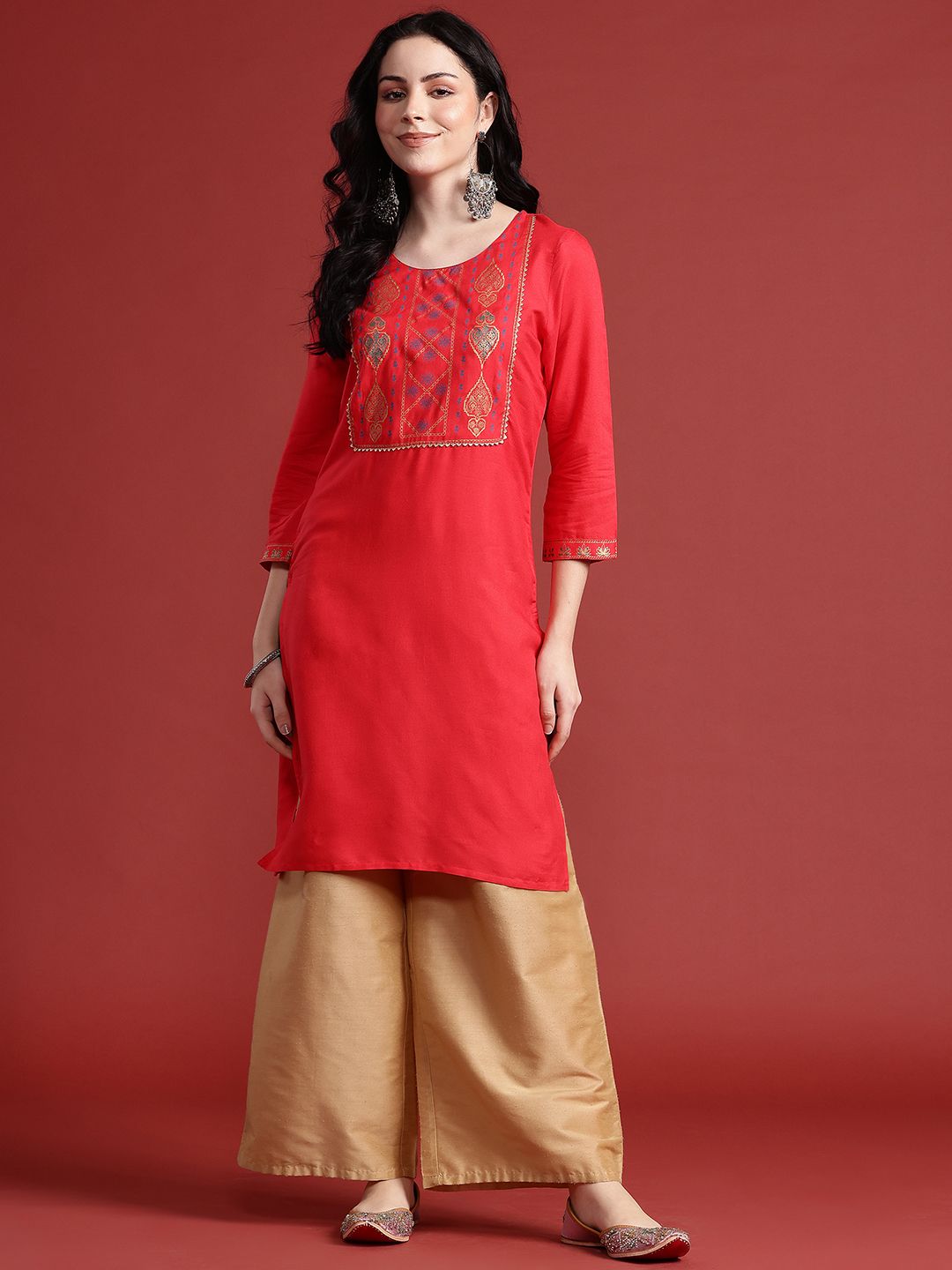 Anouk Indie Florals Foil Print Kurta