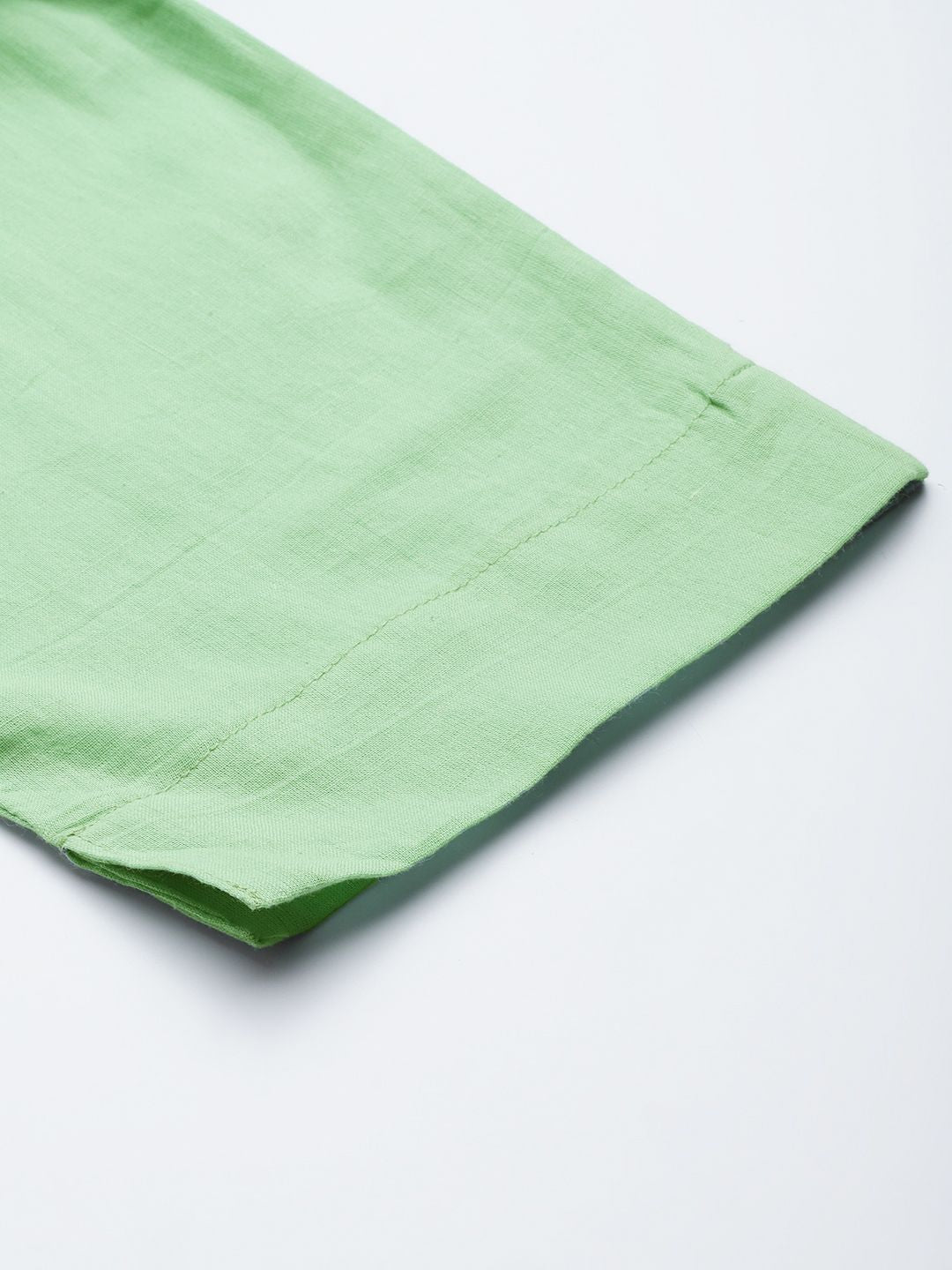 Anouk Women Sea Green Ethnic Motifs Printed Pure Cotton Kurta with Trousers