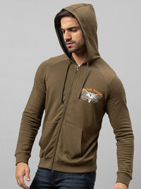 Being Human Men Olive Green Printed Sweatshirt