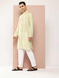See Designs Men Embroidered Sequinned Chanderi Silk Kurta with Pyjamas
