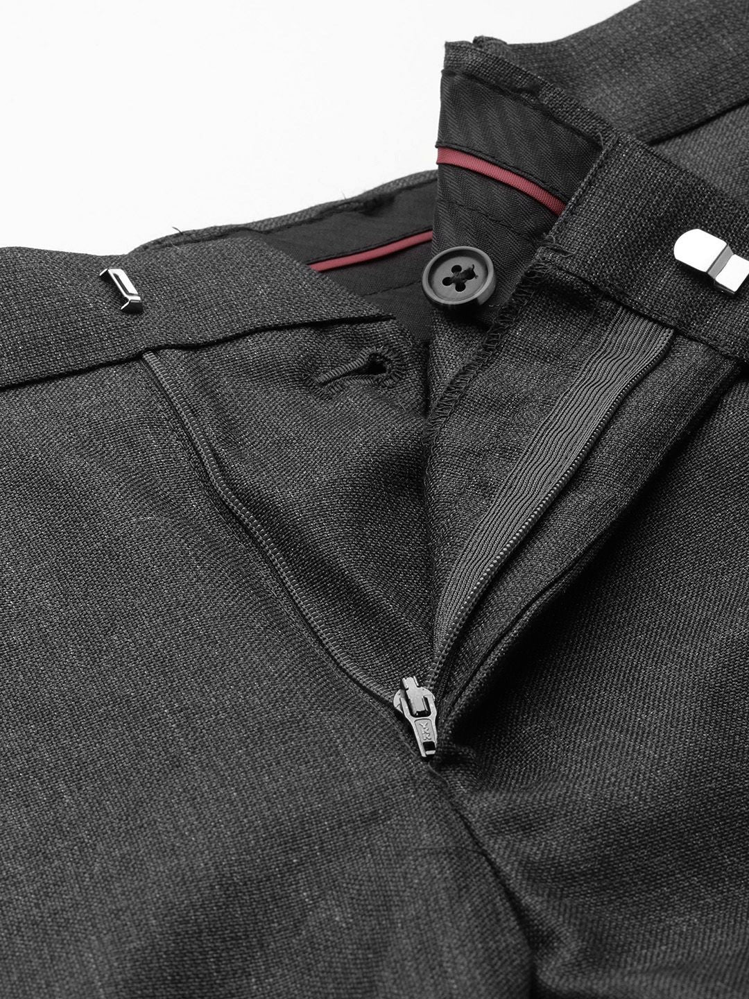 Raymond Men Textured Slim Fit Formal Trousers