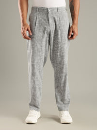 Thomas Scott Men Smart Straight Fit Pleated Linen Trouser