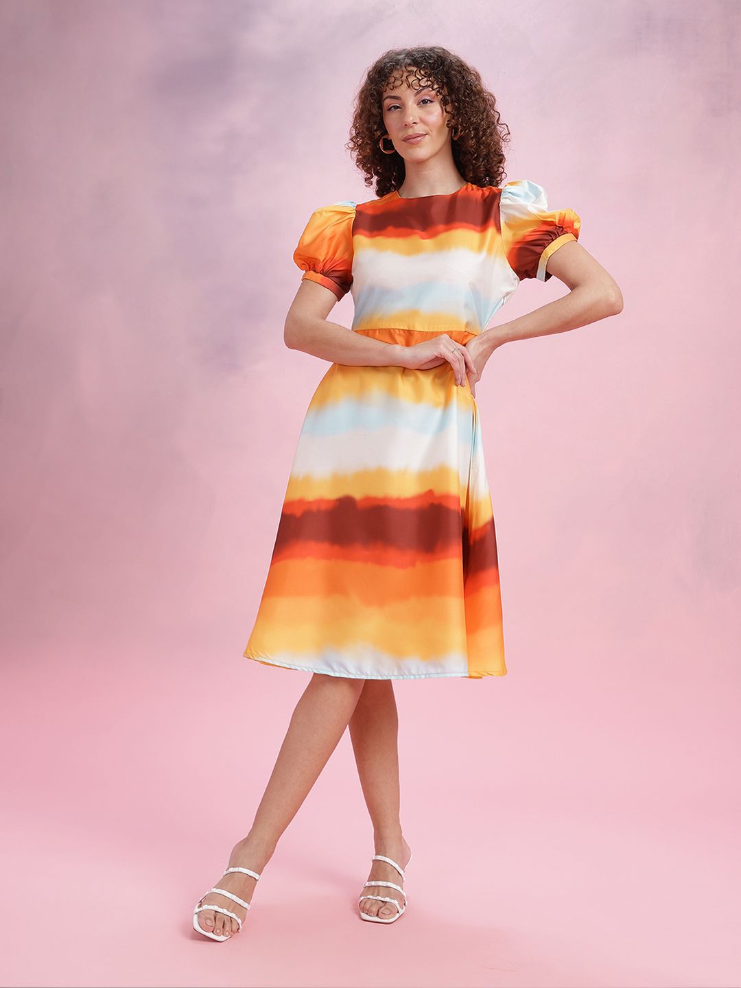 DressBerry Tie and Dyed Fit & Flare Dress