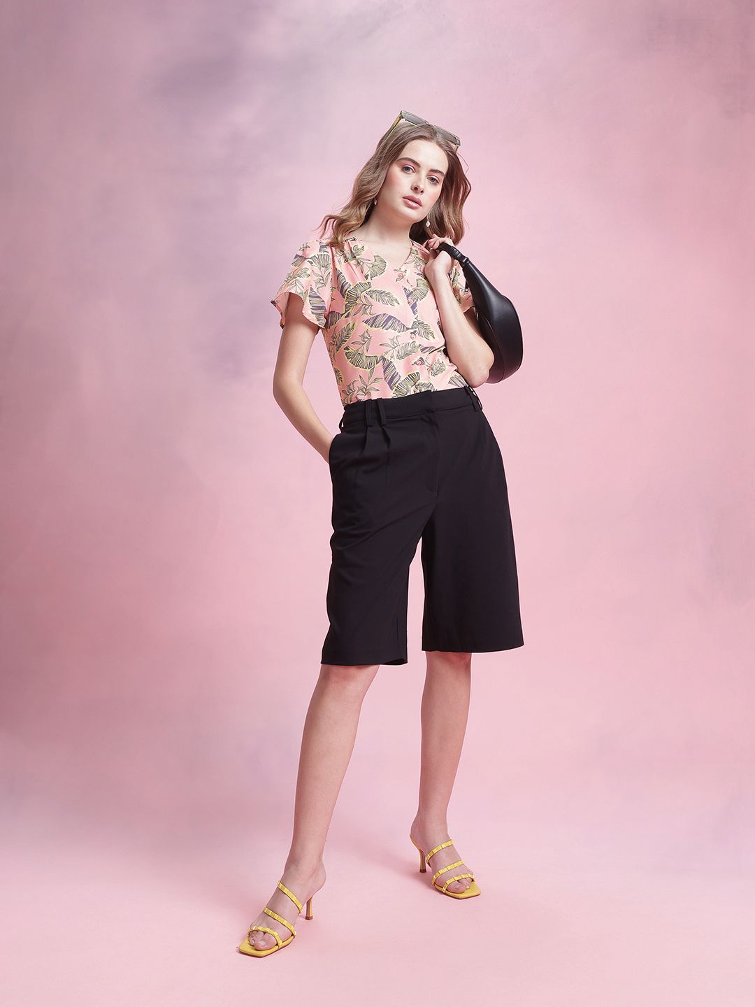 DressBerry Tropical Print Shirt Style Top