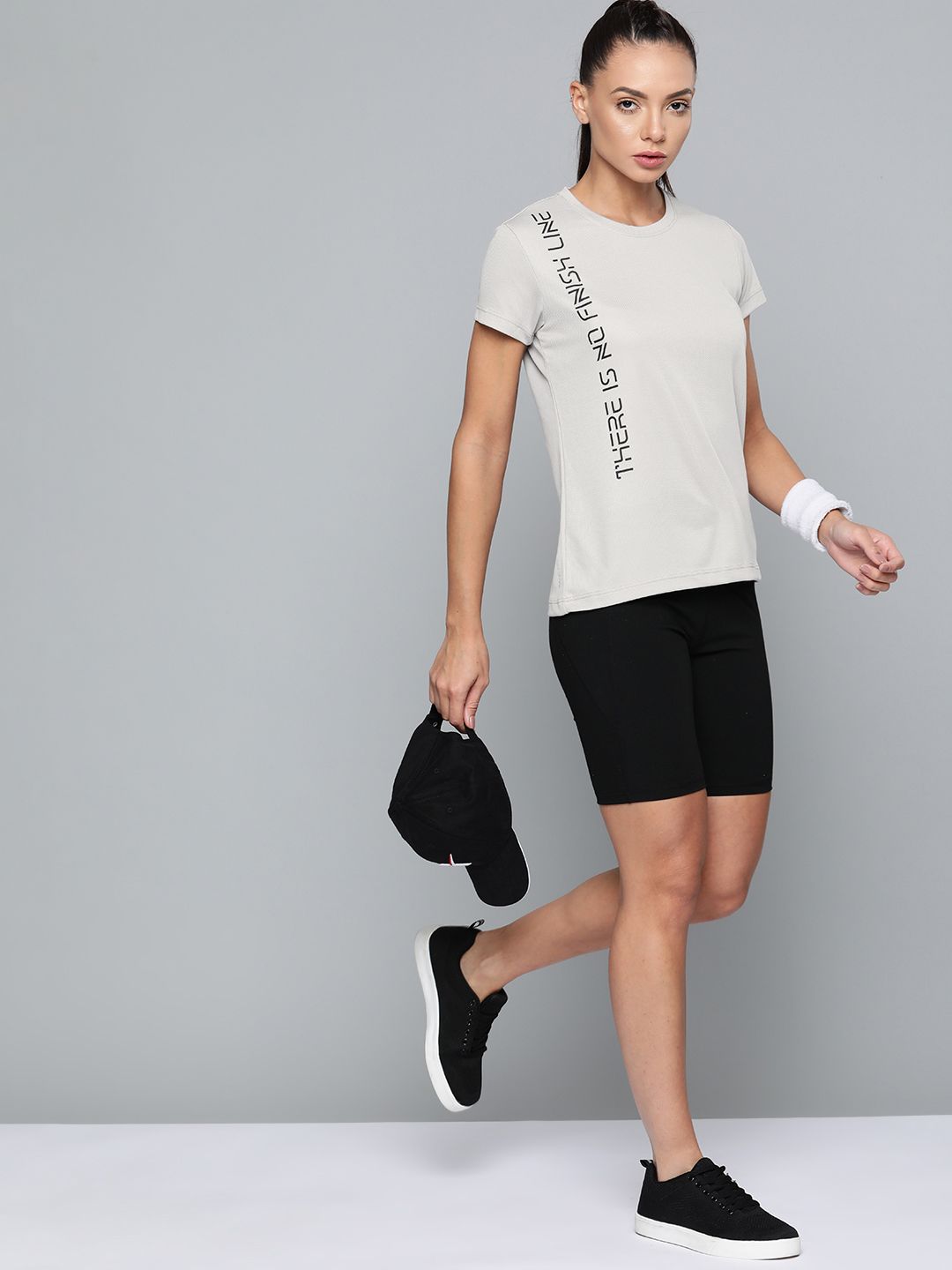 HRX By Hrithik Roshan Running Women Wet Weather Rapid-Dry Typography Tshirts