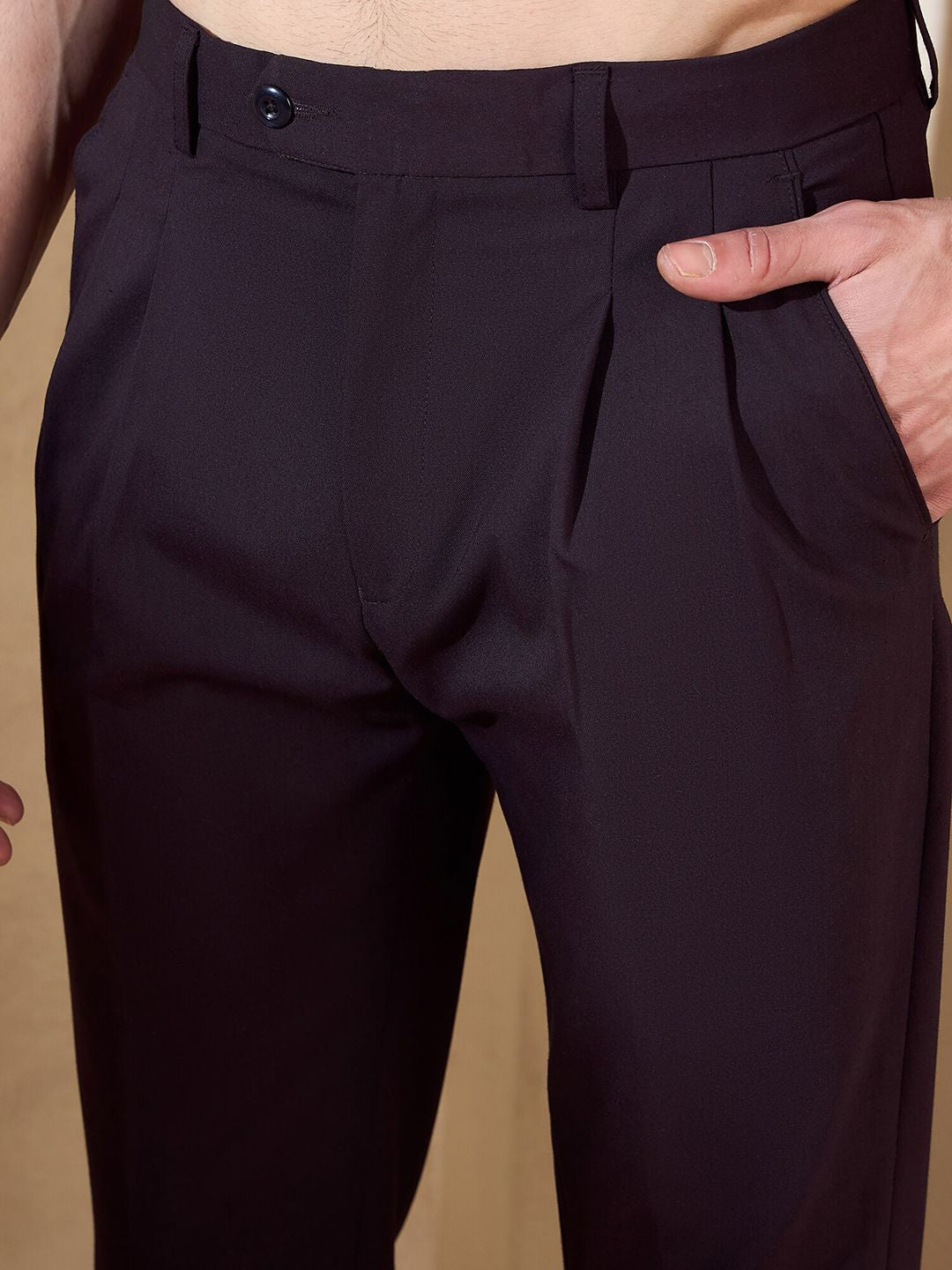 DENNISON Men Double Pleated Formal Trouser