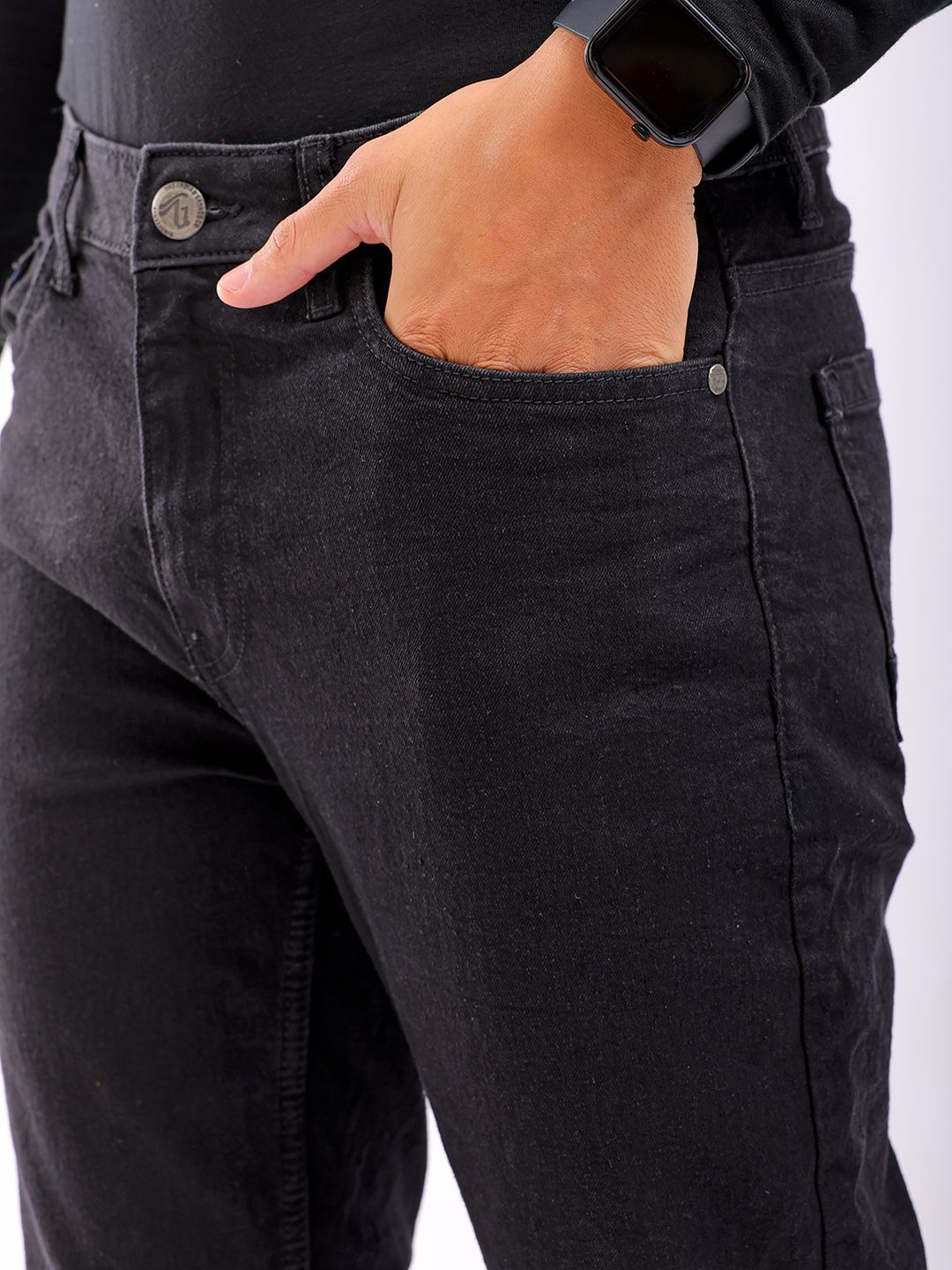 The Indian Garage Co Men Slim Fit Mid-Rise Clean Look  Cotton Jeans