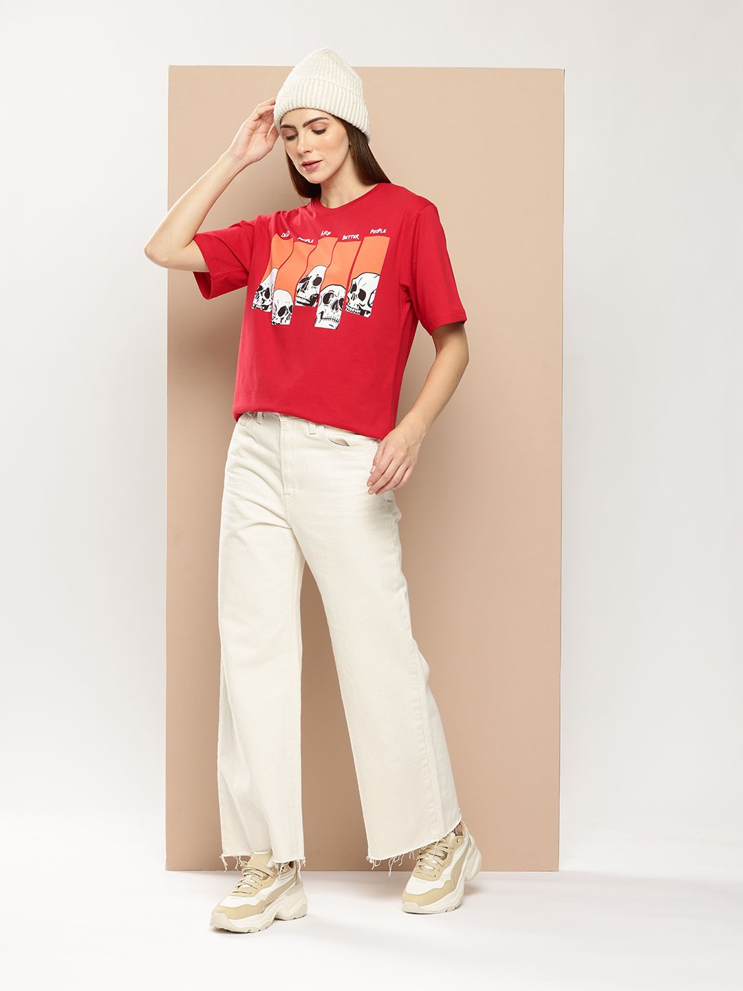 Difference of Opinion Women Graphic Printed Oversized T-shirt