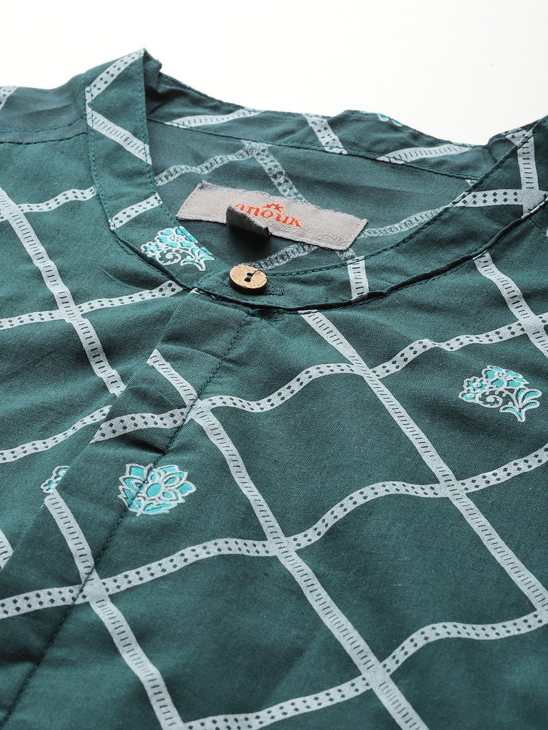 Anouk Men Cotton Geometric Indie Prints Kurta