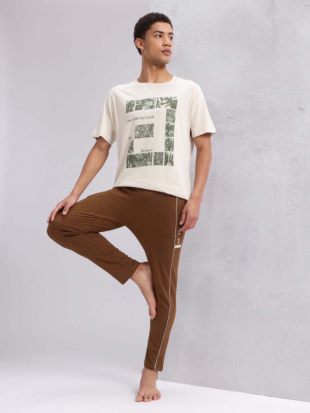 HRX by Hrithik Roshan Men Printed Pure Cotton Yoga T-shirt