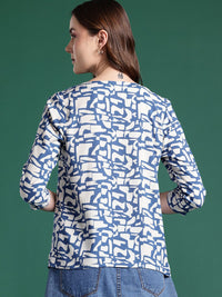 DressBerry Printed Ruched Sleeve Top