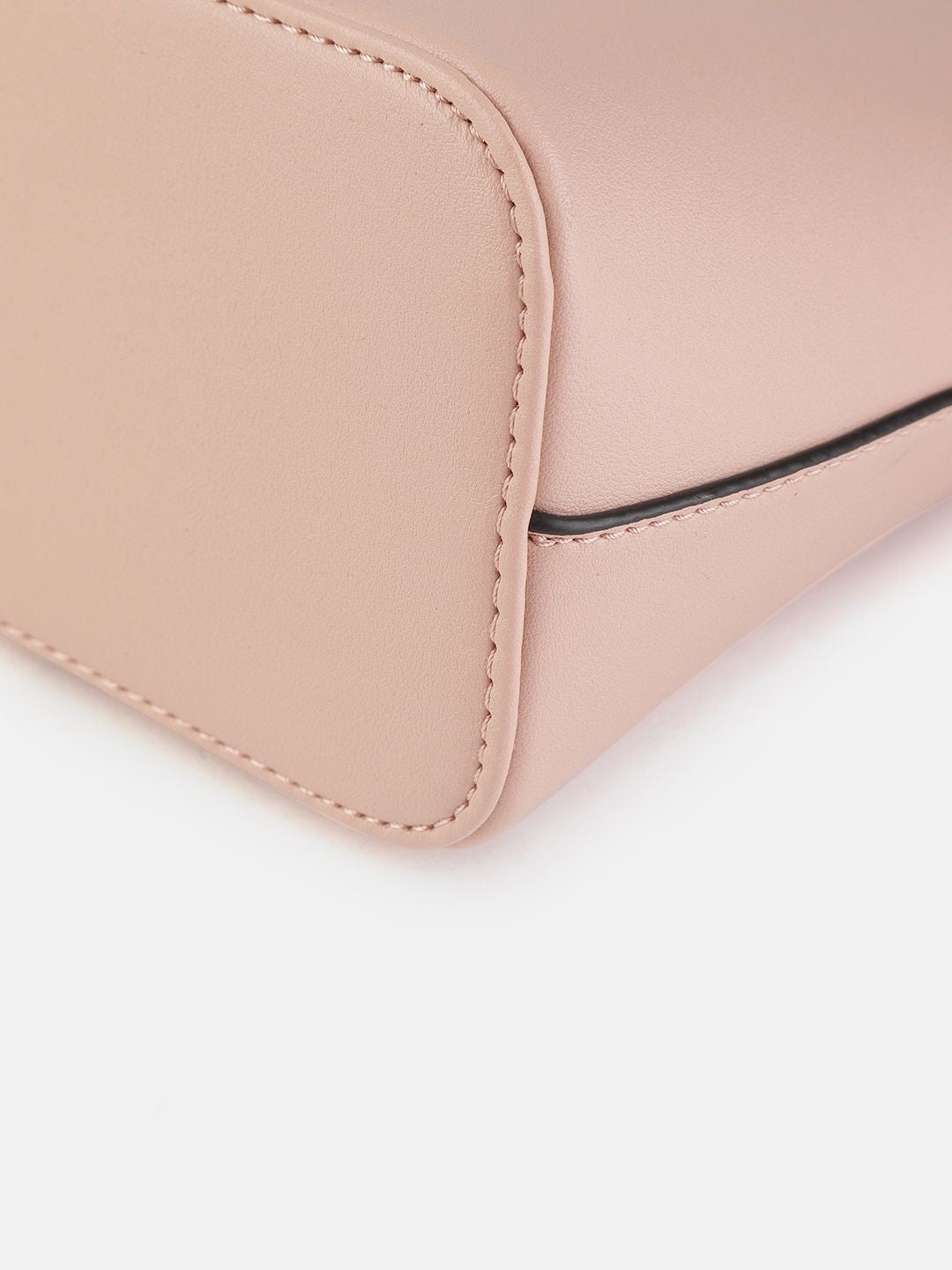DressBerry Peach-Coloured Solid Sling Bag