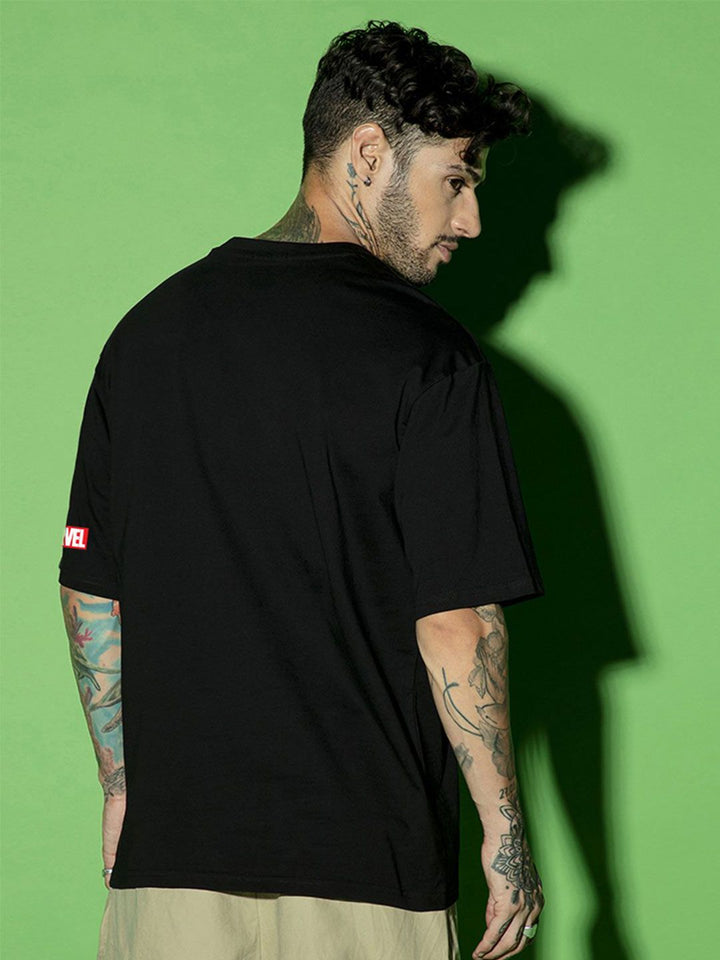 Bewakoof Men Graphic Printed Round Neck Pure Cotton Oversized Marvel T-shirt