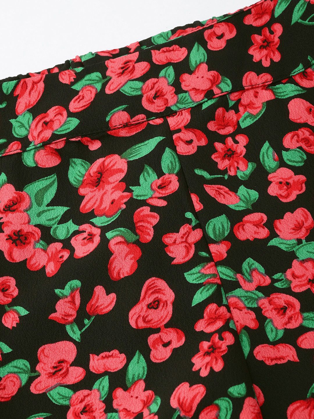 DressBerry Dark Floral Printed Romance Trousers