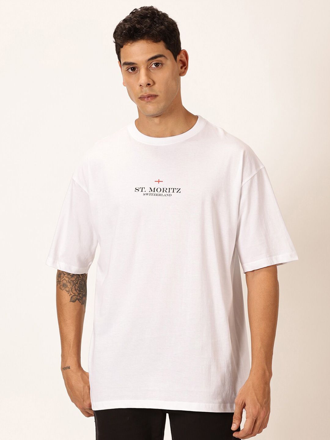 Thomas Scott Round Neck Typography Cotton Oversized T-shirt