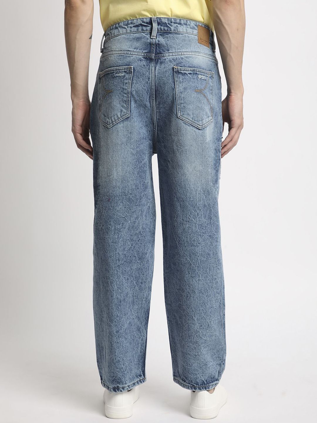 Bene Kleed Men Highly Distressed Heavy Fade Baggy Jeans