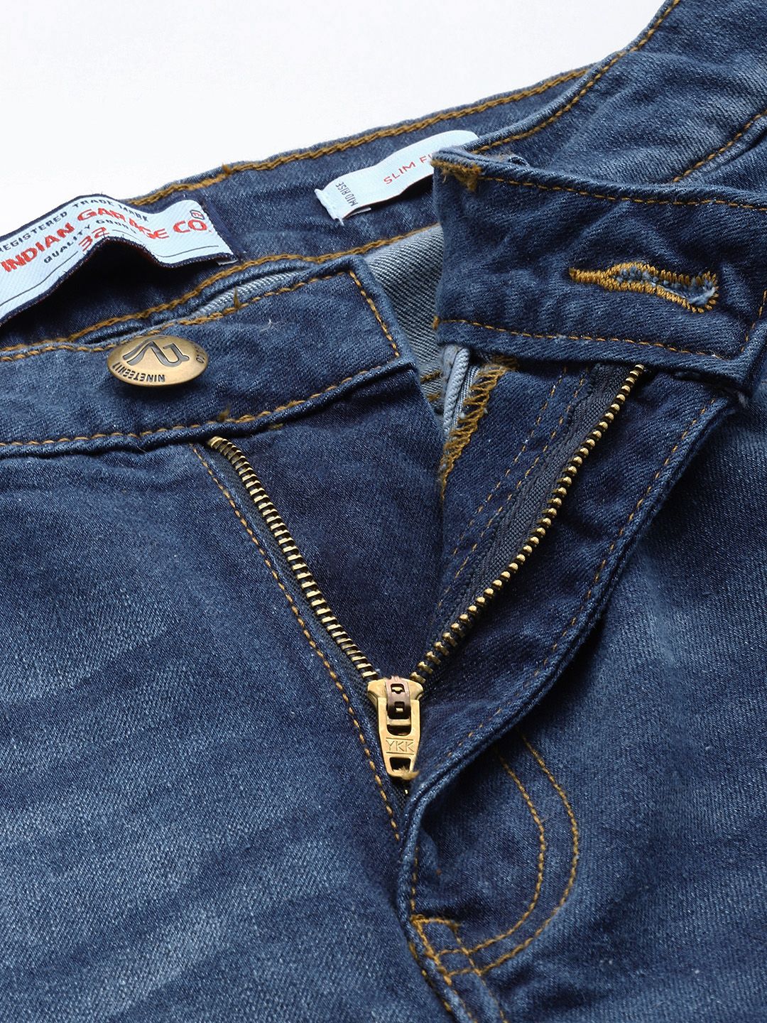 The Indian Garage Co Men Slim Fit Cat Scratches Light Fade Stretchable Jeans