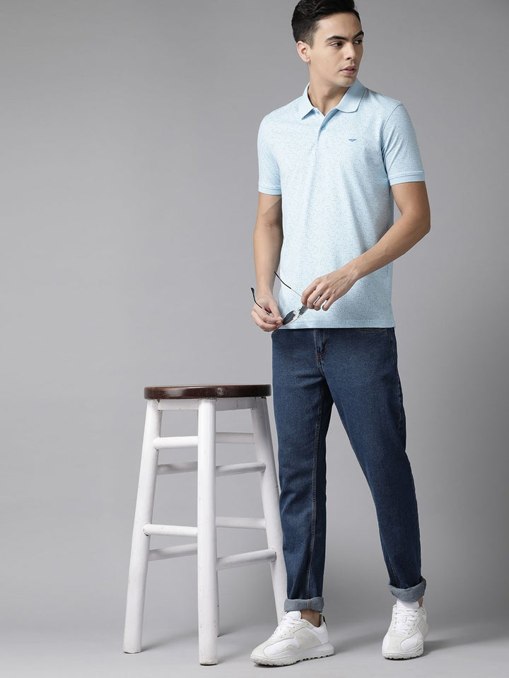 Park Avenue Men Printed Polo Collar Slim Fit T-shirt