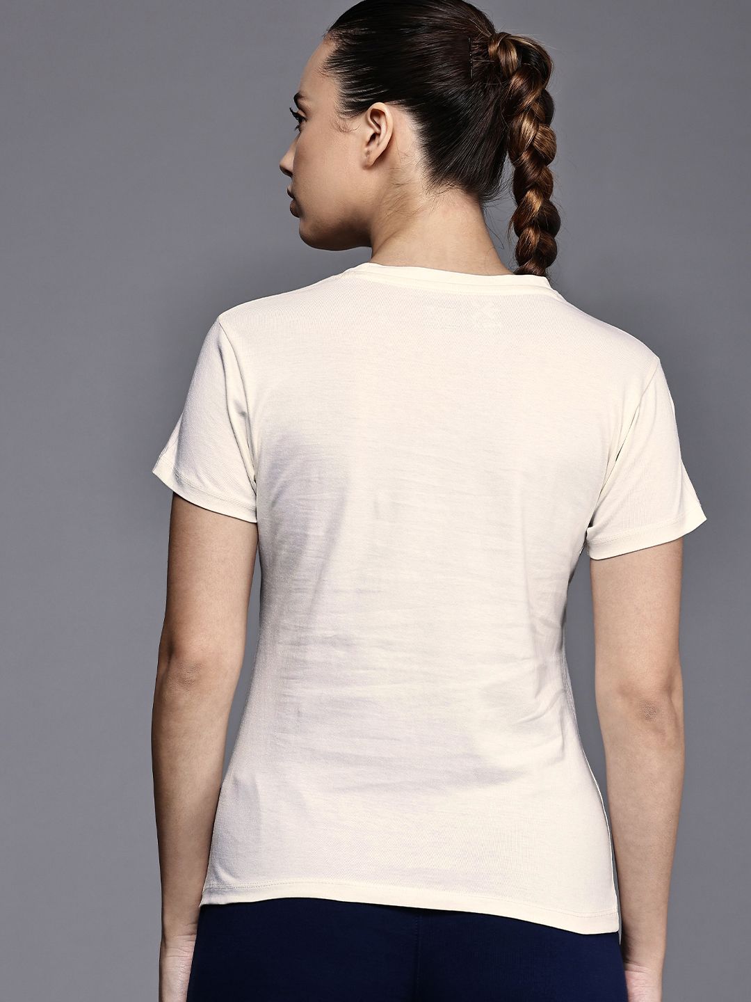 HRX by Hrithik Roshan Nowness Supernature Typography Printed Pure Cotton Yoga T-shirt