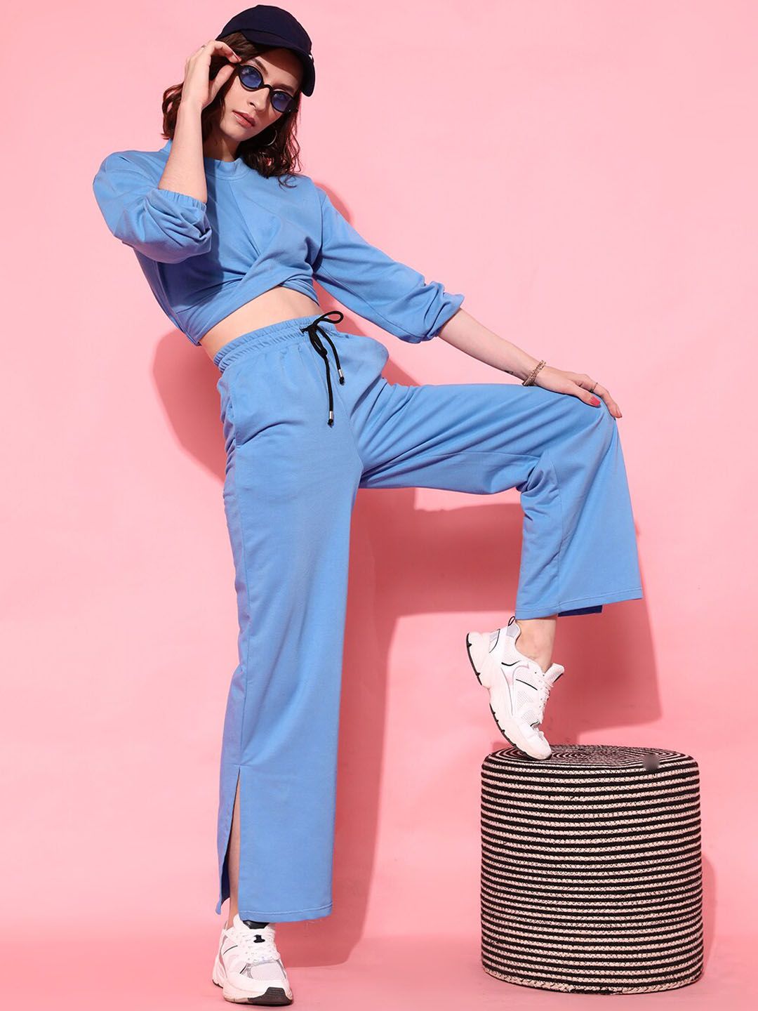 STREET 9 BASICS Women Blue Solid Trousers