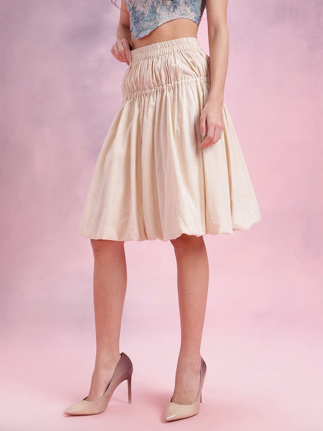 DressBerry Toggle Fastening Ruched Balloon Skirt