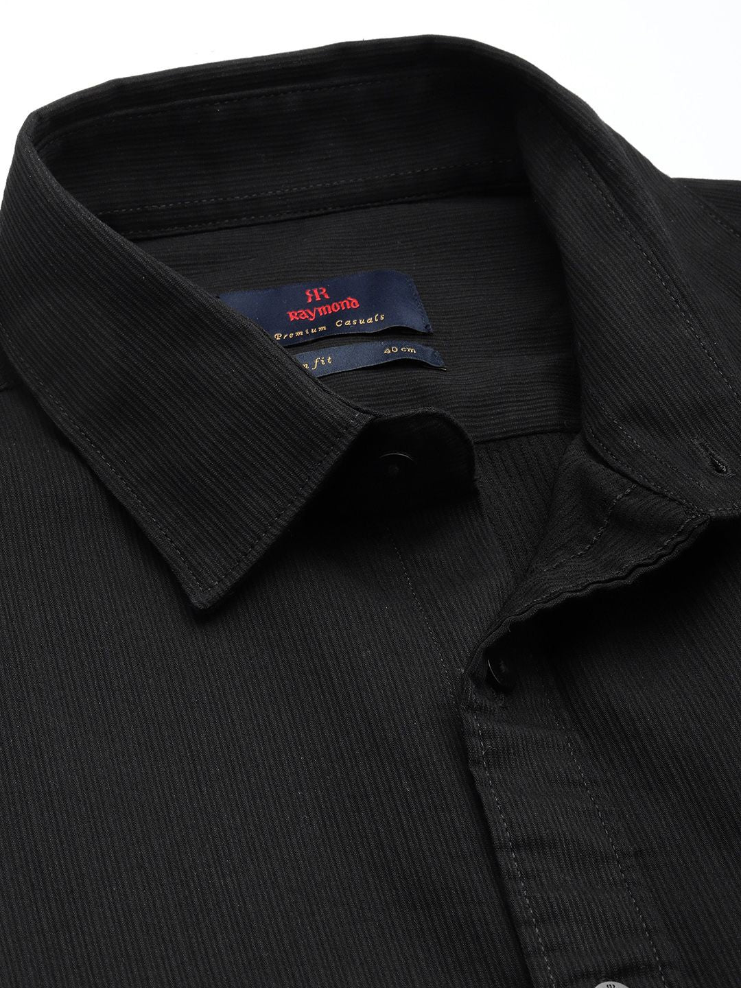Raymond Self-Striped Slim Fit Casual Shirt