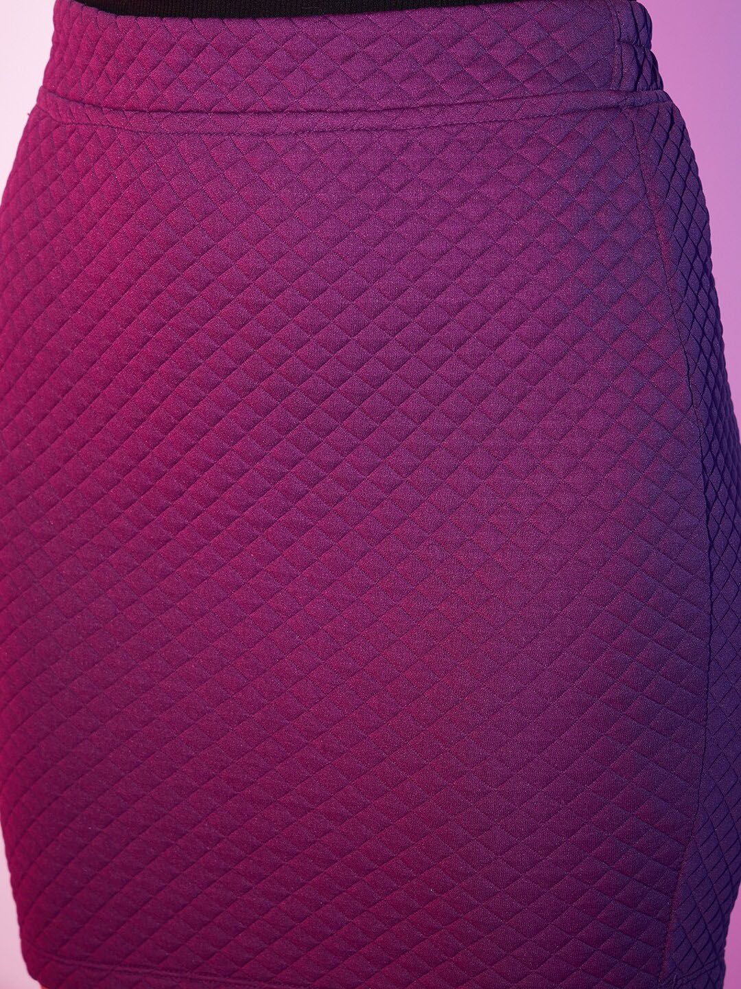 STREET 9 Self-Design Mini Pencil Pencil Skirt