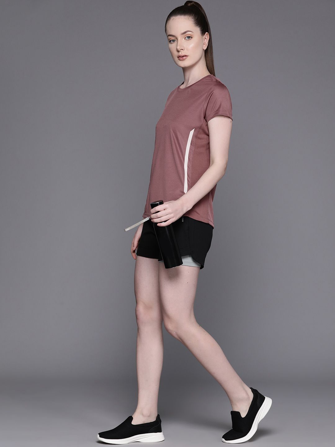 HRX by Hrithik Roshan Women Rapid-Dry Training T-shirt with Reflective Detail