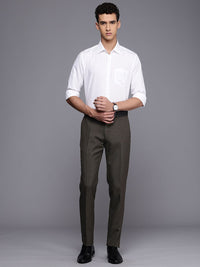 Raymond Men Self Design Textured Slim Fit Formal Trousers