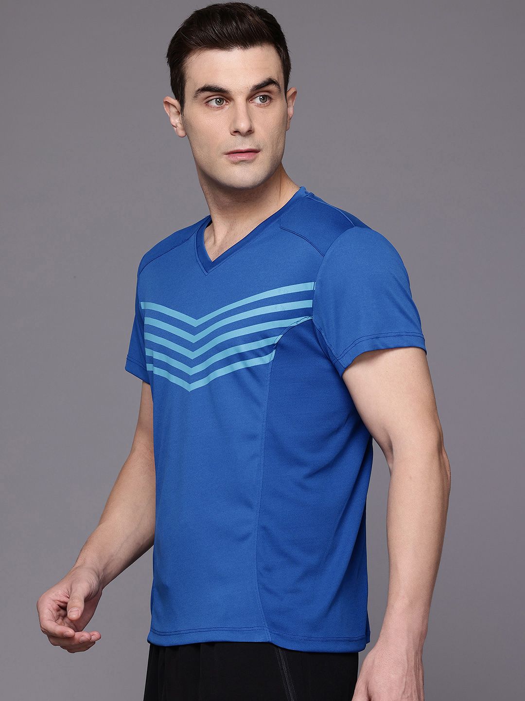 HRX by Hrithik Roshan Striped Rapid-Dry Training T-shirt